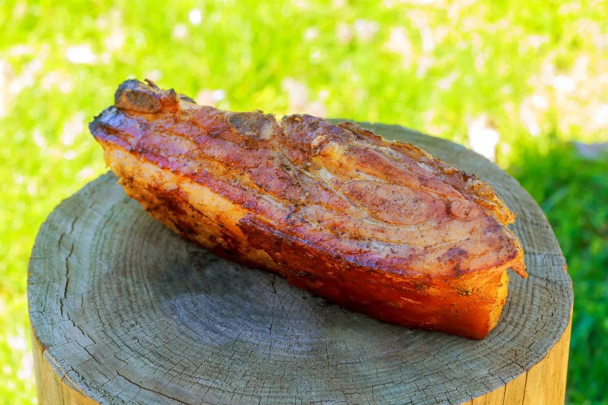 Brined Smoked Pork Belly On The Barbecue