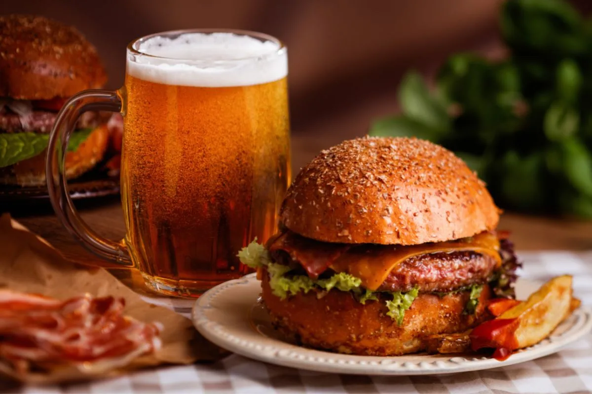 burger and beer